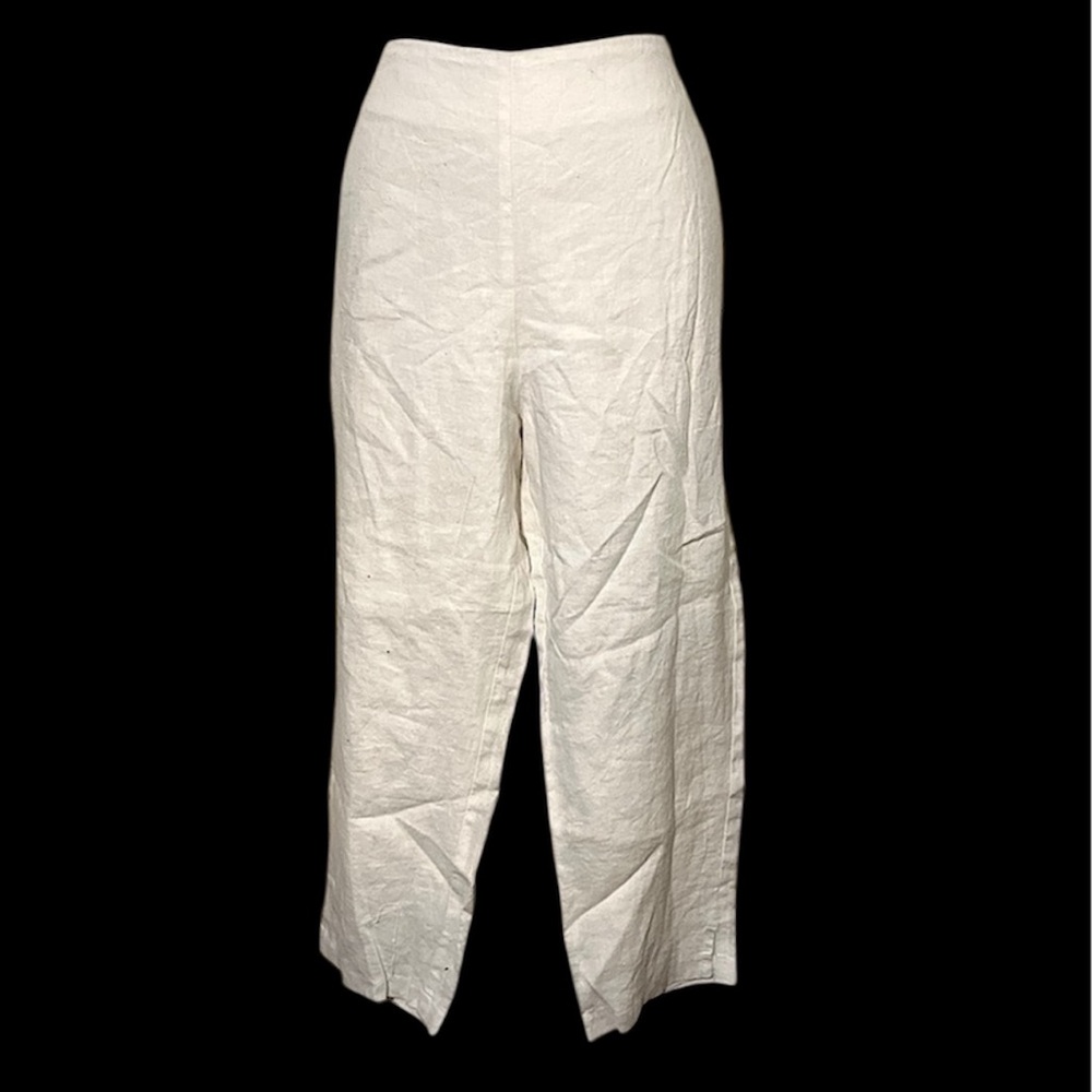 Lucy Pereda White Linen Pants Sz 12